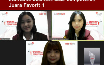 Velecia Apriana, Romeyna Willim, dan Dania Arfilla Sutrisno Juara Favorit 1 IndiHome Business Case Competition 2021