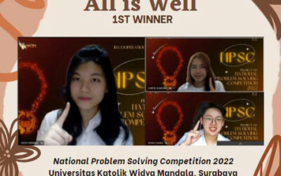 Juwita Djaruma, Dessy Febriany, Kevin Chang, Juara I National Problem Solving Competition 2022 Surabaya