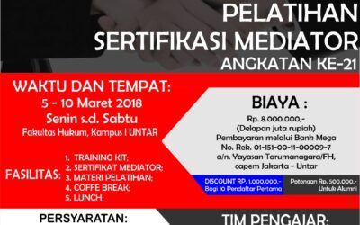 Pelatihan Sertifikasi Mediator Angkatan Ke-21