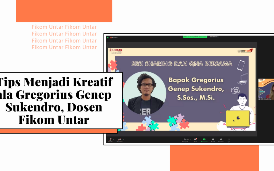 cTips Menjadi Kreatif ala Gregorius Genep Sukendro, Dosen Fikom Untar